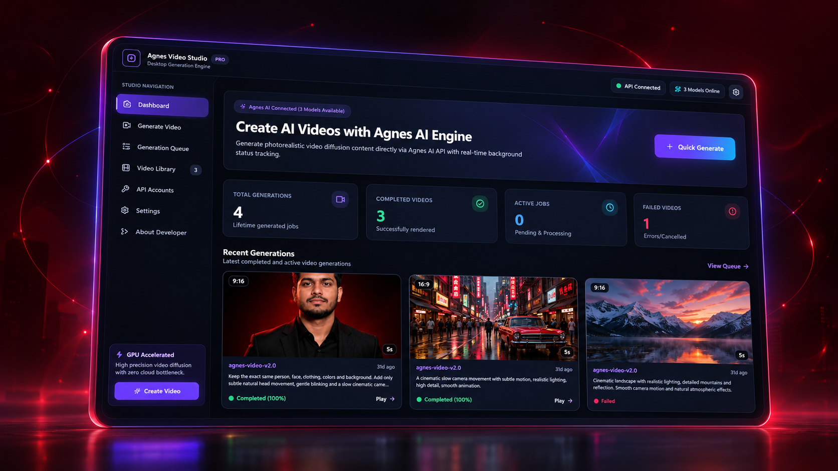 Agnes AI Video Studio interface