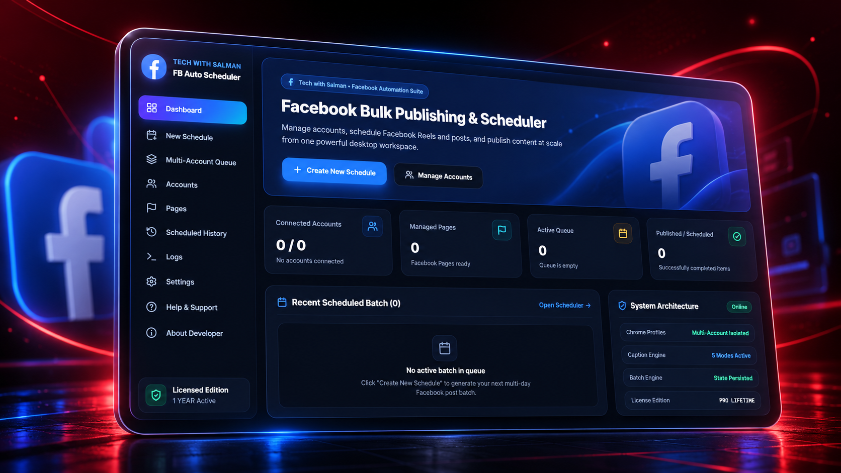 Facebook Auto Scheduler interface